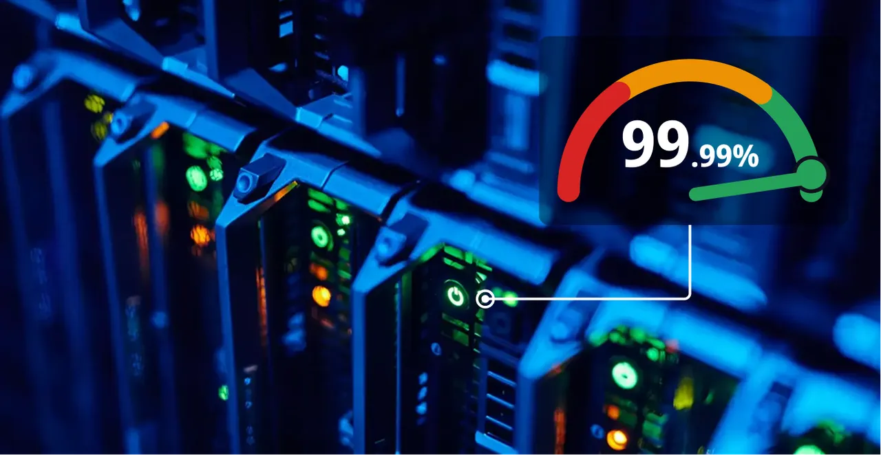 Servidor com indicador de disponibilidade de 99,99%